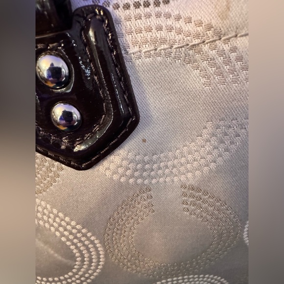 Coach 2012 Ashley Dotted Op Art Convertible Satchel Shoulder Bag Beige EUC - Picture 8 of 16